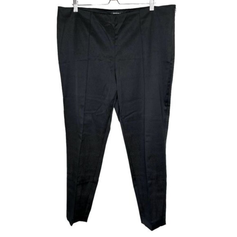 Lafayette 148 New York reptile scale print jacquard straight leg black pants 18